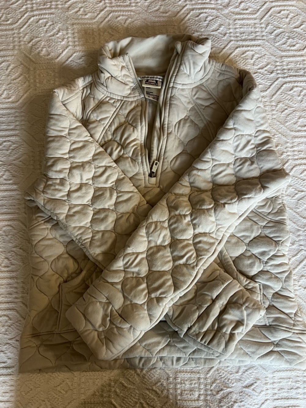 Avalanche Quilted Half-Zip Pullover Jacket - Cream